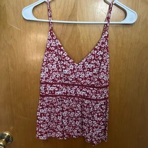 Mi Ami- Red Floral Tank Top